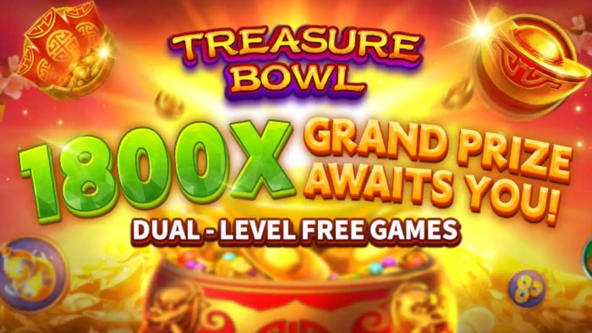 Multiplicadores Treasure Bowl 55c - 7777x Máximo com Tigela Dourada